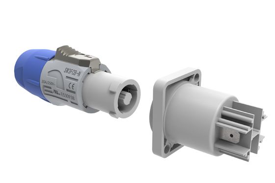 3 Pin Circular Power Connector Electrical Powercon Male PA6 Material