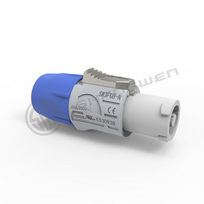 3 Pin Circular Power Connector Electrical Powercon Male PA6 Material