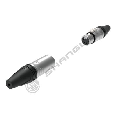 Audio IP40 Protection XLR Mount Connector for Silver 4-Pole Wireless DMX Cable in Industrial Electronics