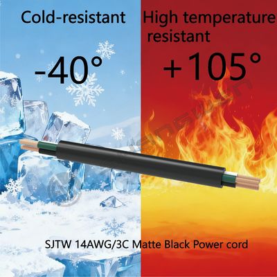 14awg 3Core SJTW 300V PVC Soft Power Cable Cord 14AWG 300V 3C SJTW 300V 105℃ 16AWG 3 Conductor SJTW PVC Soft Cord Cable