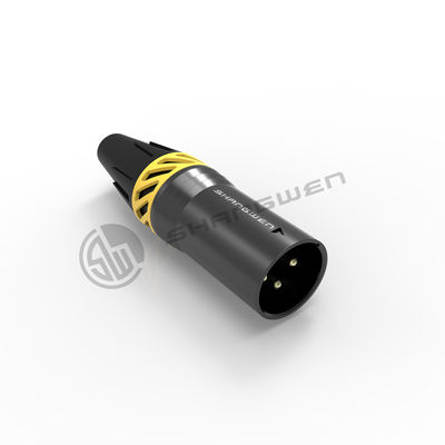 Black Small Power XLR Connector Waterproof IP65 Connector 3 Pins Plug masculino