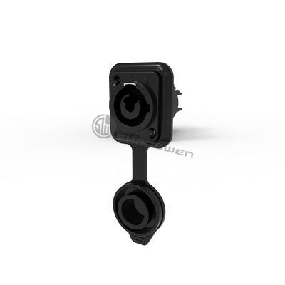 250v 20A IP65 Black Powercon Chassis Soquete de conector à prova d'água para tela LED
