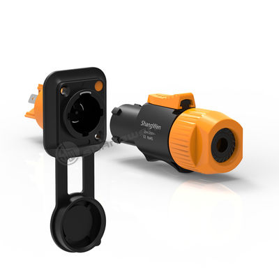 Conector de alimentação industrial masculino e feminino Ip65 à prova d'água exterior