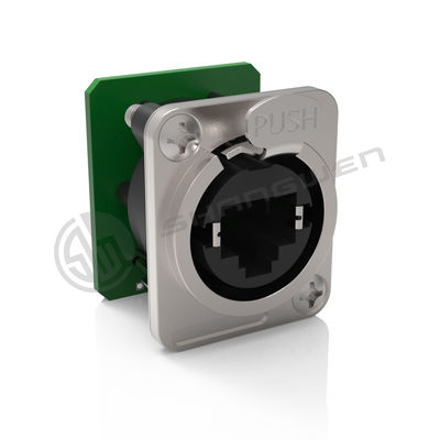 Conector de chassi Rj45 Ethernet para interiores, tomada de ligação D, painel de forma CAT5\6