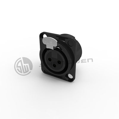 Conector externo XLR de 3 pinos D Montagem Conector feminino Socket IP40