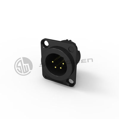 Conector de 4 pines XLR Socket Conector elétrico masculino Tipo D
