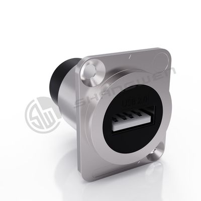 Ip65 Conector de montagem de painel à prova d'água 4 pin Conector de áudio e vídeo para cabo de dados