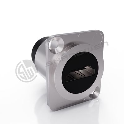 Conector de montagem de painel exterior para interiores Conector de cabo de dados IP65 à prova d'água