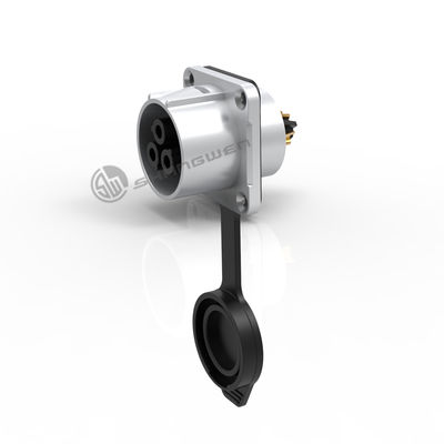 Conector de energia IP67 de metal, resistente a interferências, resistente à água, conector de 3 pinos, feminino