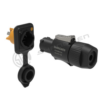 Conector de alimentação impermeável masculino e feminino industrial Ip65 exterior