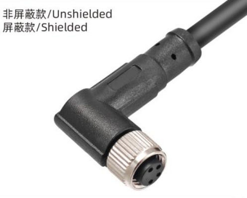 Robusto exterior IP67 impermeável M8 ângulo Fêmea Plug 3-8A para ambientes adversos