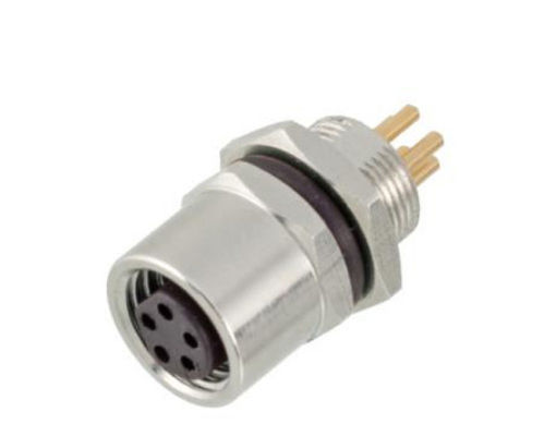Industrial M8 Fêmea Socket Front Mount PCB parafuso M8 * 0.5 com 3/4 pin parafuso Terminal IP67 à prova d'água