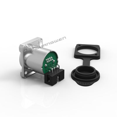 Conector Ethernet impermeável Rj45 Conector de chassi industrial externo