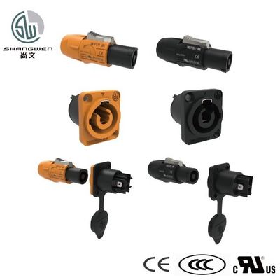Conector de exibição LED 250V 3Pin macho azul LED Powercon Conector de conector de chassi para acessórios de eletrônica industrial