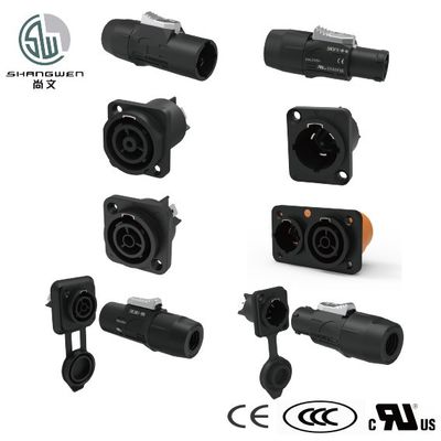 Outdoor Power LED IP65 Waterproof Male Plug Connector 3Pin 250V Speakon Connector para acessórios eletrônicos industriais