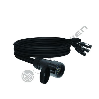 Powercon True1 Aplicação industrial IP67 Conectores masculinos à prova d'água Split Cable Extensão 6 cabeça cabo de alimentação para comercial