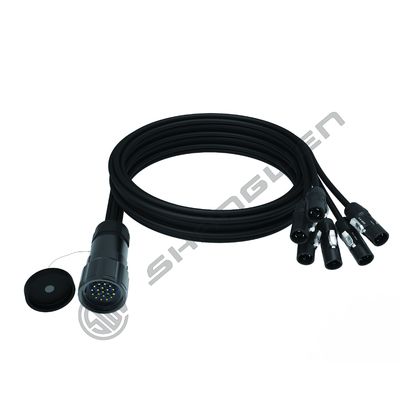 6 cabeça de cabo de ruptura de estilo SOCAPEX Assemblagem de cabo SOCAPEX Aplicação industrial IP67 impermeável 19-Pin Powercon True1 Conectores masculinos