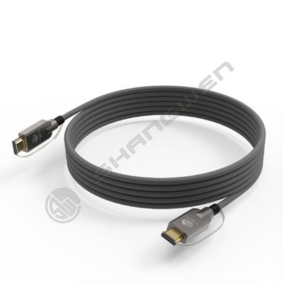 2.1 HD Link Port Fibra Óptica Cabo TPU Shell Aço Inoxidável 304 Tubos blindados Chip de Linha de Silício 4K 60Hz 8K 144Hz OD 6.0mm