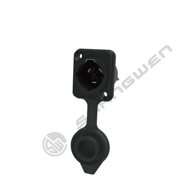 Conector Powercon Feminino de Plástico Elétrico 3 Pins de Alta Capacidade de Corrente