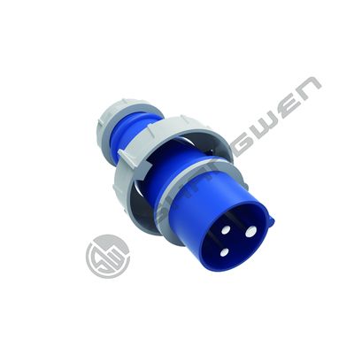 IP67 Conector industrial masculino-feminino 220V 16A 3 pin de fase única conector de concha azul para eletrônicos industriais ao ar livre