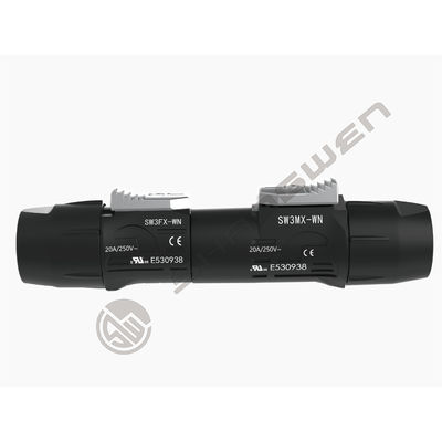 Conector de alimentação impermeável masculino e feminino industrial Ip65 exterior