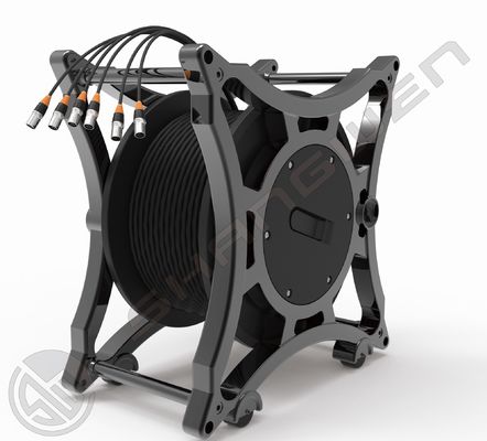 Soquetes de sinal elétrico industrial de múltiplos canais 4x16A com 6 canais e bobina de cabo retrátil de cabo de rede SF/UTP CAT6
