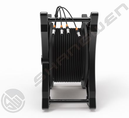 Cabo multicanal 4 canais Soquetes de sinal 4x16A Industrial Elétrico CAT6 SF/UTP Cordão de rede cabo retrátil tambor