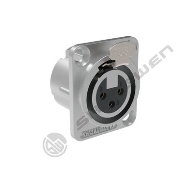 Indoor Waterproof 10A Rated Silver-Plated 3-Pin XLR Female Connector Panel Mount Microphone Adapter Converter para alto-falante de áudio
