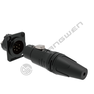 Acessórios de Eletrônica Industrial Conectores de Áudio e Vídeo XLR de 6 Pinos Interior Proteção IP40 Plugue e Soquete de 6 Pólos Macho Fêmea