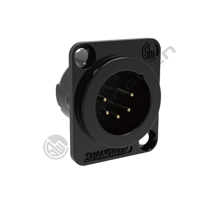 Conectores XLR Macho e Fêmea para Montagem em Painel, Classificados para 7,5A, para Conexões de Áudio em Ambientes Internos