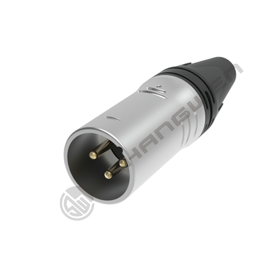 Equipamento de áudio-vídeo 10A Conector masculino XLR com contatos prateados impermeáveis e concha de acoplamento de fios DMX