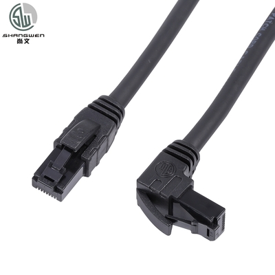 Conector RJ45 de ângulo de 90 graus Cat5e UTP para cabo de rede com fios, terminal 8P8C, plugue de cabeça de cristal