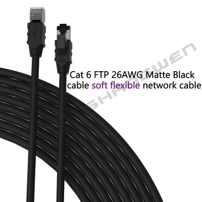 Black CAT6 FTP 24AWG Ethernet Network Cable 4pair Cross CE UL Multiple Copper Twist 100% Oxygen-free Copper 1m/2M/3M/5M