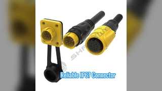 Conector de pino industrial IP67 com travamento automático